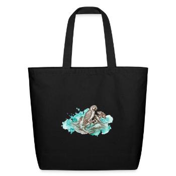 Anchor Parrot Sea Splash - Eco-Friendly Cotton Tote - black - Front