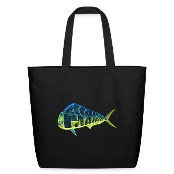 Vivid Mahi Mahi Burst - Eco-Friendly Cotton Tote - black - Front