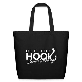 Off The Hook Screen Printing Logo - Eco-Friendly Cotton Tote - black - Front