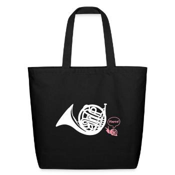 French Horn - Eco-Friendly Cotton Tote - black - Front