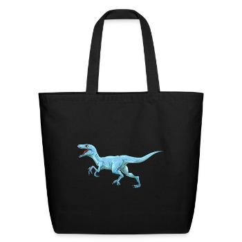 Dinosaur Velociraptor Raptor Prehistoric Dino - Eco-Friendly Cotton Tote - black - Front