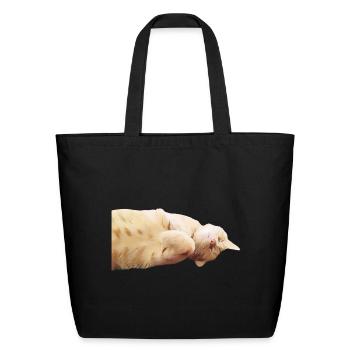 Sleeping ginger cat - Eco-Friendly Cotton Tote - black - Front