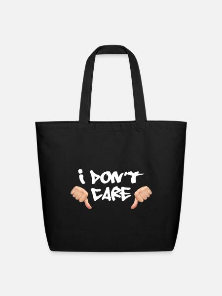 I Don't Care - Eco-Friendly Cotton Tote - black