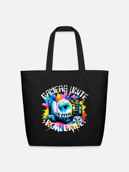 Gamers Unite - Eco-Friendly Cotton Tote - black