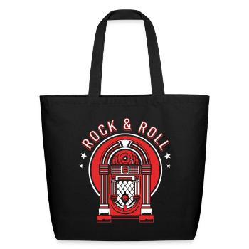 Rock And Roll Sock Hop Party - Eco-Friendly Cotton Tote - black - Front