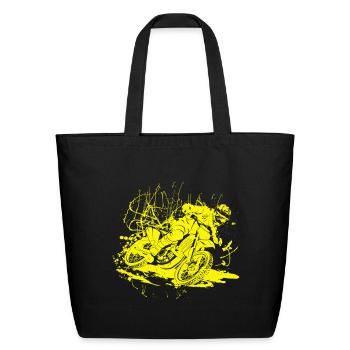 Neon Splash Chaos - Eco-Friendly Cotton Tote - black - Front