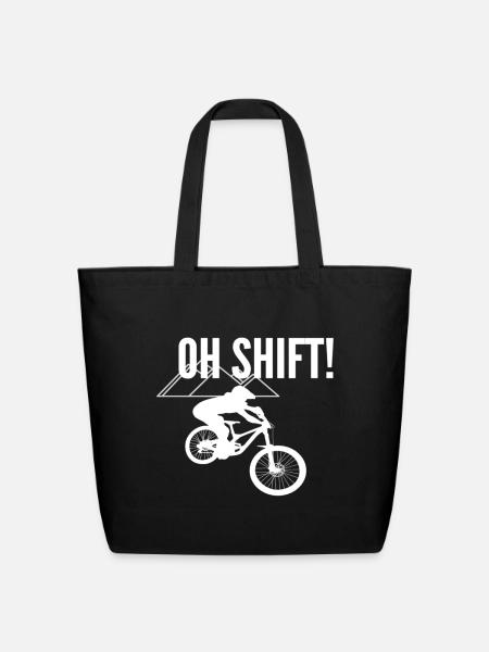 Shift Happens MTB Rider - Eco-Friendly Cotton Tote - black