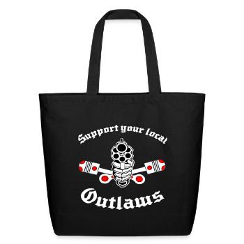 Support Local Outlaws Emblem - Eco-Friendly Cotton Tote - black - Front
