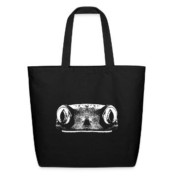 Frog Face - Eco-Friendly Cotton Tote - black - Front