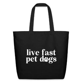 PET DOGS - Eco-Friendly Cotton Tote - black - Front