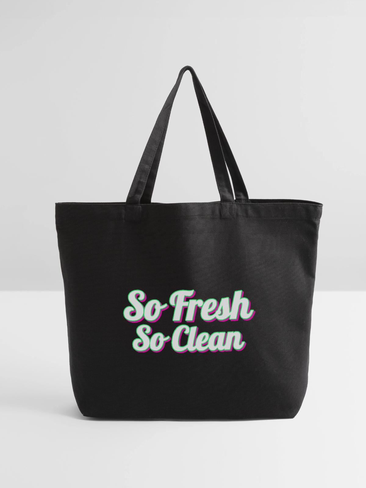 So Fresh So Clean - Eco-Friendly Cotton Tote - black - Front