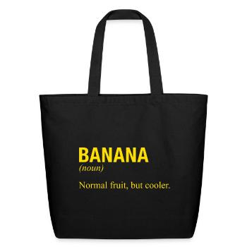 BANANA - Eco-Friendly Cotton Tote - black - Front
