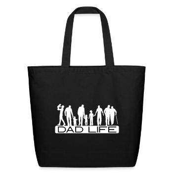 Dad Life Silhouette Family - Eco-Friendly Cotton Tote - black - Front