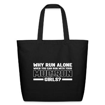 Mud Run Gift | Mud Run Sport Mud Runner - Eco-Friendly Cotton Tote - black - Front