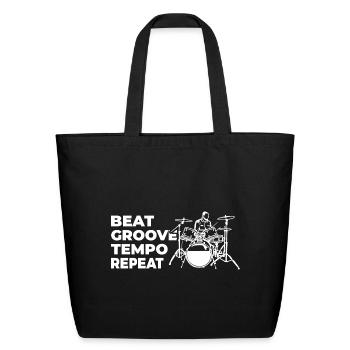 Beat Groove Tempo Repeat - Eco-Friendly Cotton Tote - black - Front