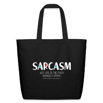 Sarcasm (dark) - Eco-Friendly Cotton Tote - black - Front