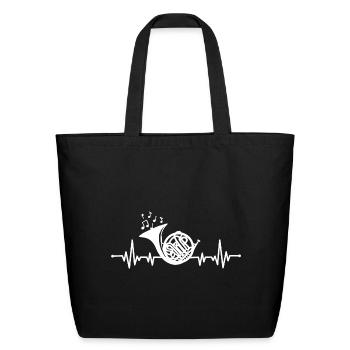 French Horn - Eco-Friendly Cotton Tote - black - Front
