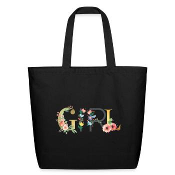 Girl - Eco-Friendly Cotton Tote - black - Front