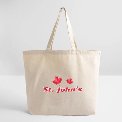 St. John's with two red maple leaves - Eco-Friendly Cotton Tote