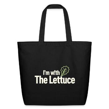 I'm with The Lettuce - Eco-Friendly Cotton Tote - black - Front