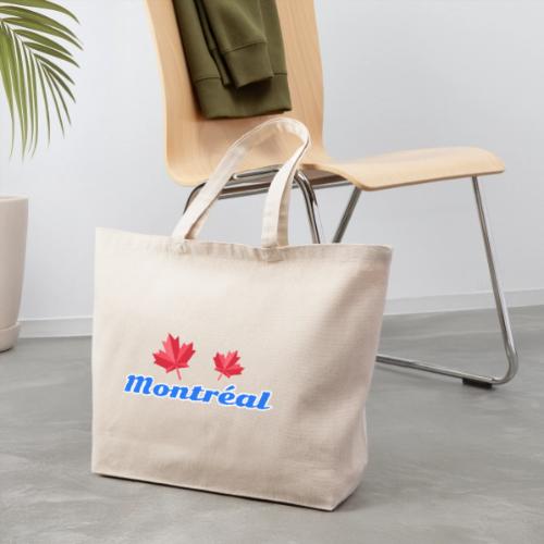 Montréal with two red maple leaves - Eco-Friendly Cotton Tote