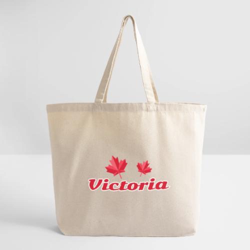 Victoria with two red maple leaves - Eco-Friendly Cotton Tote