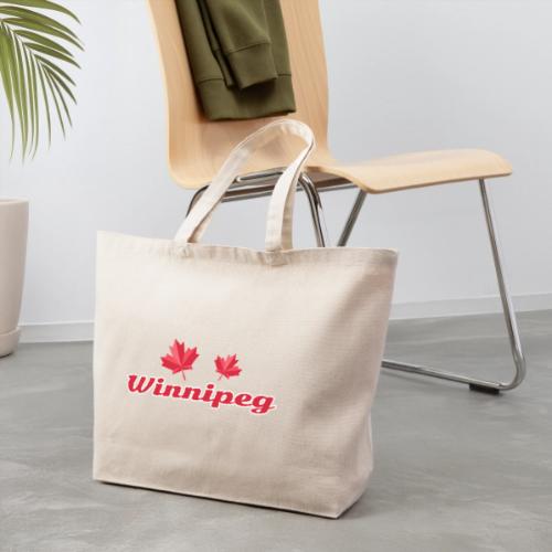 Winnipeg with two red maple leaves - Eco-Friendly Cotton Tote