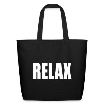 RELAX - Eco-Friendly Cotton Tote - black - Front