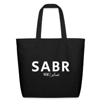 SABR - Patience Bold Mono Logo - Eco-Friendly Cotton Tote - black - Front