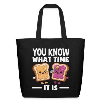 Cute Peanut Butter and Jelly Matching Friend - Eco-Friendly Cotton Tote - black - Front