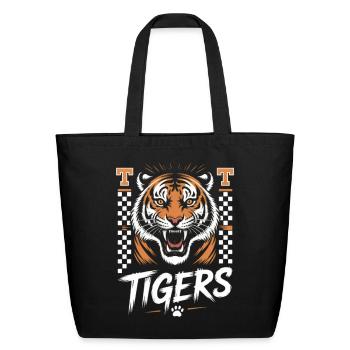 Tiger Head Tigers Logo - Eco-Friendly Cotton Tote - black - Front