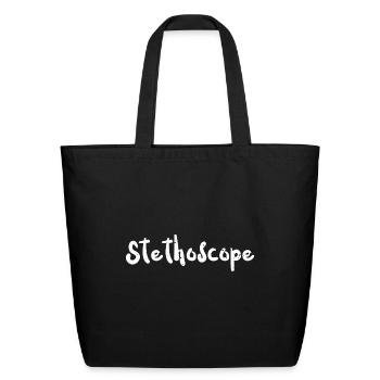 Stethoscope - Doctor - Eco-Friendly Cotton Tote - black - Front