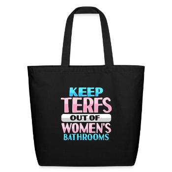 No Terfs Transfeminism Trans Person - Eco-Friendly Cotton Tote - black - Front