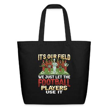 Marching Band Football Design for a Drum Major - Eco-Friendly Cotton Tote - black - Front