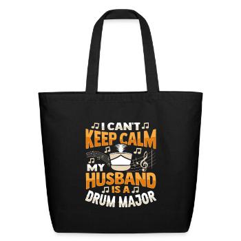 My Husband is a Drum Major Design for a Drum Major - Eco-Friendly Cotton Tote - black - Front
