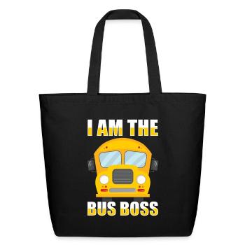 School Bus Monitor Bus Aide Attendant Student - Eco-Friendly Cotton Tote - black - Front