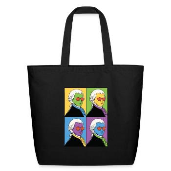 Mozart Classical Music Musical Composer Musician - Eco-Friendly Cotton Tote - black - Front