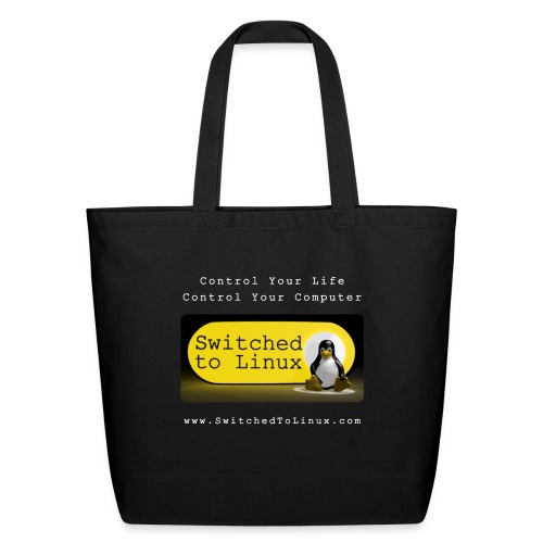 Switched To Linux Logo and White Text - Eco-Friendly Cotton Tote