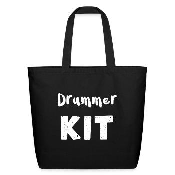 Drummer Kit - Drums - Eco-Friendly Cotton Tote - black - Front