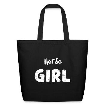 Horse Girl - Horse - Eco-Friendly Cotton Tote - black - Front