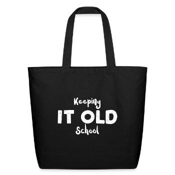 Keeping It Old School - Music - Eco-Friendly Cotton Tote - black - Front