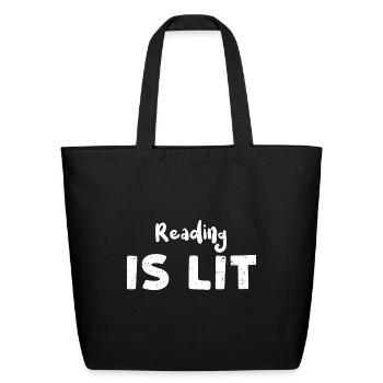 Reading Is Lit - Reading - Eco-Friendly Cotton Tote - black - Front
