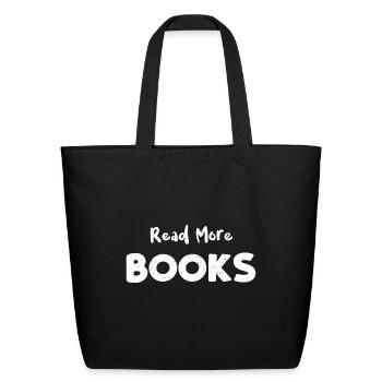 Read More Books - Reading - Eco-Friendly Cotton Tote - black - Front
