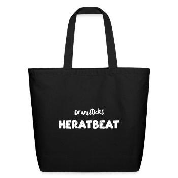 Drumsticks Heratbeat - Music - Eco-Friendly Cotton Tote - black - Front