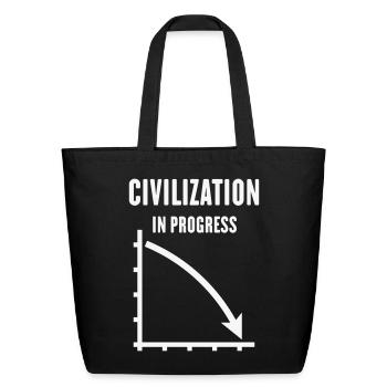 Civilization In Progress (No Future / White) - Eco-Friendly Cotton Tote - black - Front