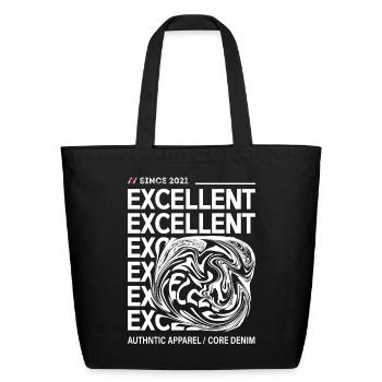 since 2021 EXCellent authntic apparel core denim - Eco-Friendly Cotton Tote - black - Front
