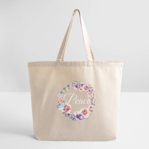 Peace Floral Design - Eco-Friendly Cotton Tote