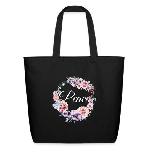 Peace Floral Design - Eco-Friendly Cotton Tote