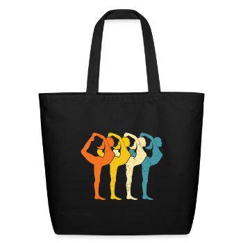 Yogi gift retro yoga - Eco-Friendly Cotton Tote - black - Front