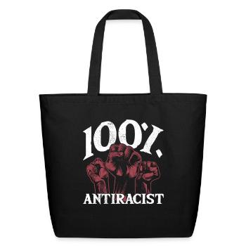 Anti-racism, Against Racism, For Human Rights Punk - Eco-Friendly Cotton Tote - black - Front